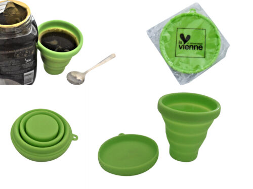 Feuille Vert Tasse à café réutilisable voyage silicone pliable /& Couvercle//soucoupe 175 ml