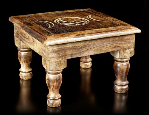 Wiccan Table autel avec triple moonFantasy Occulte Sorcière colorée 30,5x30,5 cm