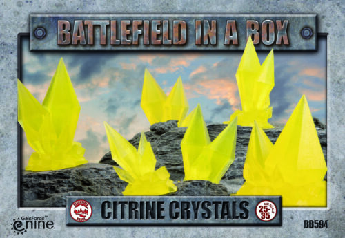 Battlefield in a Box Citrine Crystals Yellow 28-35mm scale BB594