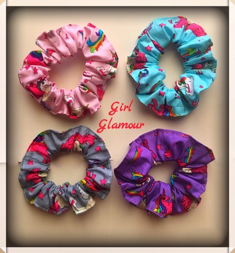 Unicorn Hair Scrunchies Bow Bobbles Bandeau élastique bande robe en tissu Sac De Fête