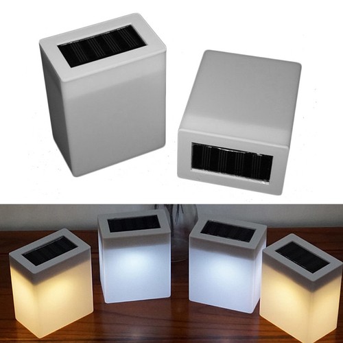 Solar Powered Outdoor LED Square Fence Light Garden Landscape Post Deck Lamps