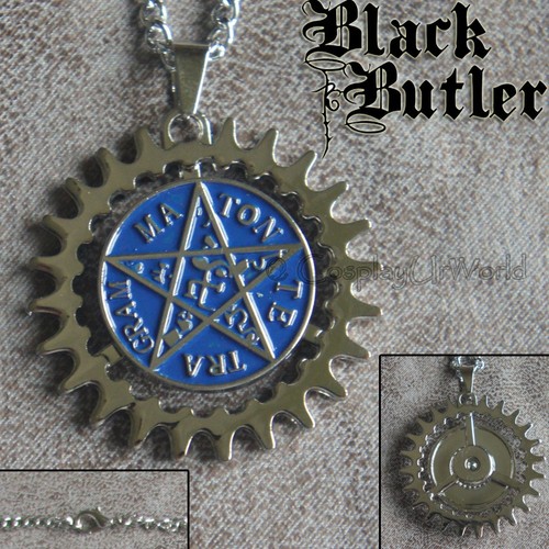 New Black Butler Alois Trancy Star Pentacle Emblem Jewelry Necklace Pendant 360°