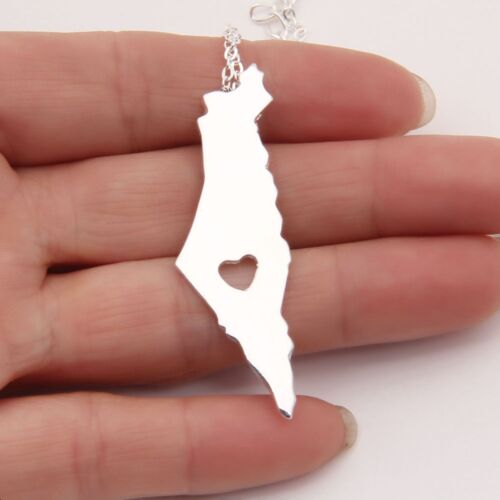 Map Country Palestine West Bank Gold Silver Israel Necklace Chain Pendant Flag