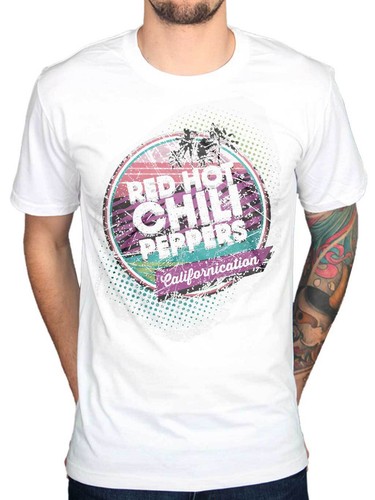 Official Red Hot Chili Peppers Retro Californication T-Shirt Rock Distressed As
