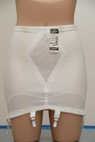 OBG Blanc L-XL-XXXL CD Rago 1365-Six Garter Open bottom girdle Corset OBG