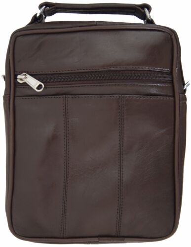 Mens Leather Cross body Messenger Shoulder Bag Small Handbag Tablet Kit Cell New