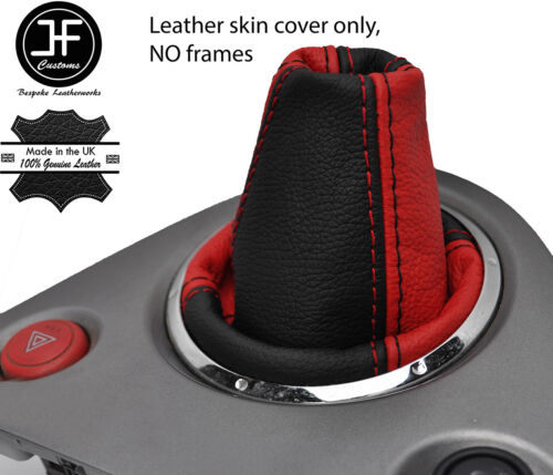 Noir /& Rouge 2 Tone REAL LEATHER GEAR GAITER Fits Honda Civic Type R FN2 06-12