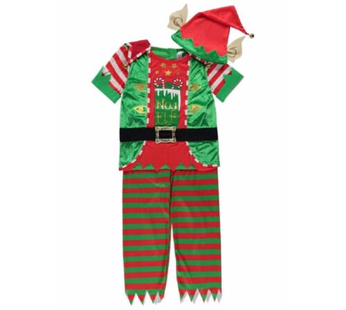 George Christmas Childrens Boys Elf Fancy Dress Costume Outfit 