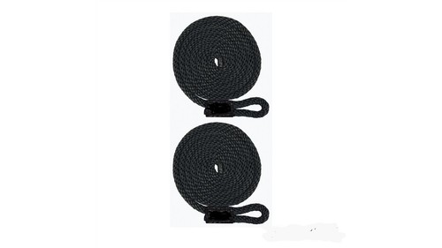 3//8/" X 5/' BLACK 2-PACK UV Coated USA Double Braid Fender Lines // Non-Fading