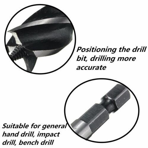 Details about  / 11PC 4 Cutters High-Carbon Steel Wood Cut Auger Drill Bit Carpenter 10-32mm