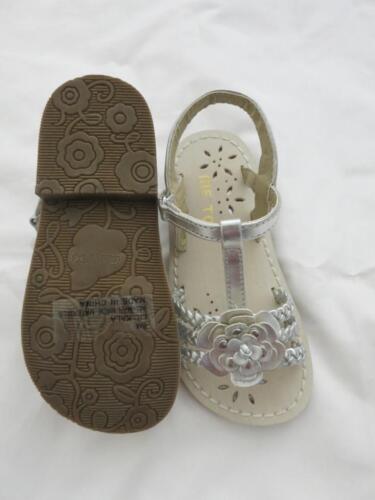 Me Too Lil Kala Metallic Silver Sandals Shoes Flower NEW Easter Strappy
