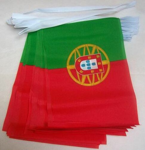 PORTUGAL 6 meters BUNTING FLAG 20 flags 9'' x 6'' PORTUGUESE STRING flags 15 x 