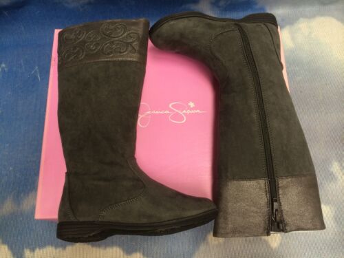 Jessica Simpson Girls Gray Fashion Zipper Boot Youth Size 3 5 /Women Size 5 7 