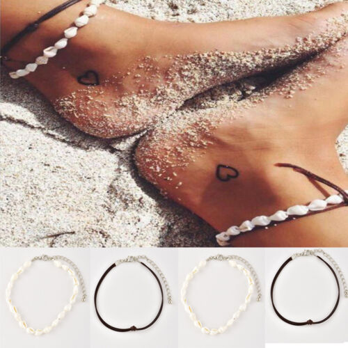 Women Boho Ethnic Shell Bracelet Cowrie Beach Sandal Anklet Fashion Jewelry Gift 