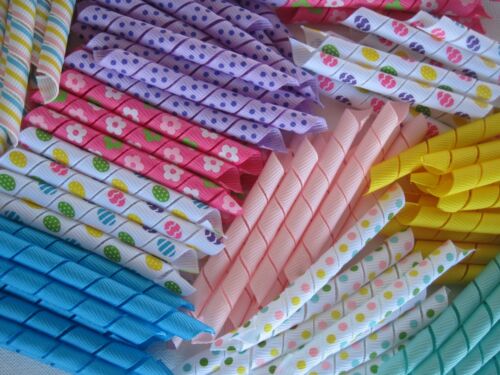 Korker Ribbon~100 precut pieces~heat sealed~Spring/Easter~you pick the size 