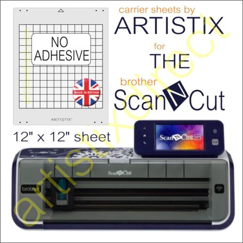 Scan N Cut Artistix Plain Non Adhesive Cutting Mat Carrier Sheet 12 x 12 Brother