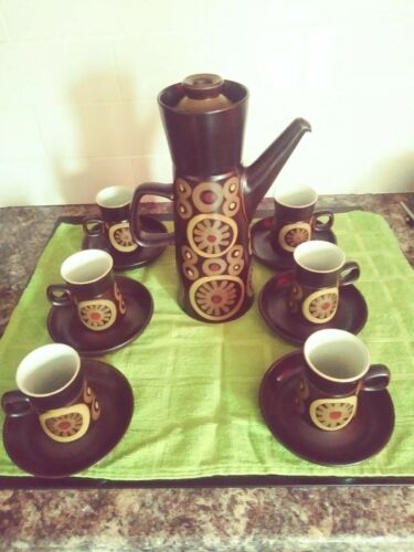 13 pieces. Denby Arabesque/Samarkand coffee set 