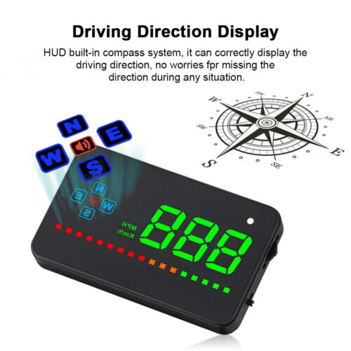Car Digital GPS Speedometer Head Up Display Auto Windshield  Warning Alarm HUD