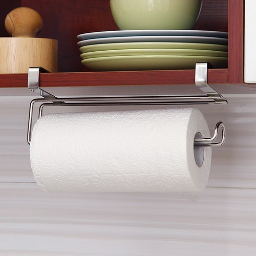 Edelstahl Papier Roll Handtuchhalter Racks-Unter Schrank Türschublade#~