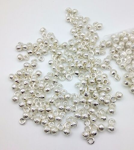 Details about   LOT OF 500 PCS BULK TINY 5-6 MM SILVER  BELLS FOR JEWELRY CHRISTMAS 