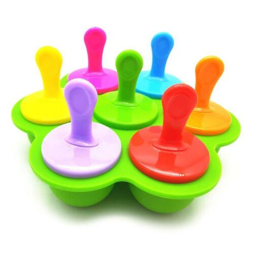 7 Cell Mini Silicone Ice Pops Mold Ice Cream Ball Lolly Maker Mould Popsicle DIY