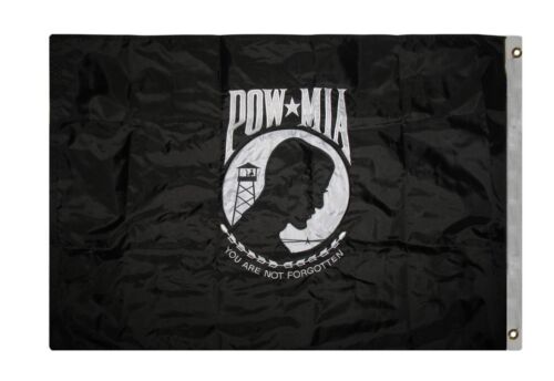 3x5 Embroidered US POW MIA Double Sided 2Ply 300D Nylon Flag Clips /& Pin