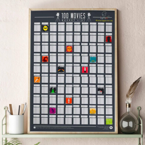100 Scratch Off Poster Bucket List Movie Games Books Beers Couple Dating Gifts