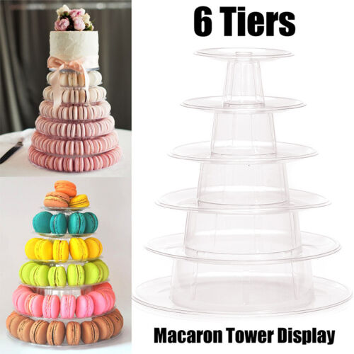 6 Tier Round Macaron Tower Cake Stand Display Rack Wedding Birthday Party SE HOT 