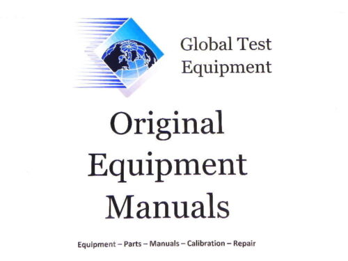 Agilent HP Keysight 05182-90006 5182A Service Manual