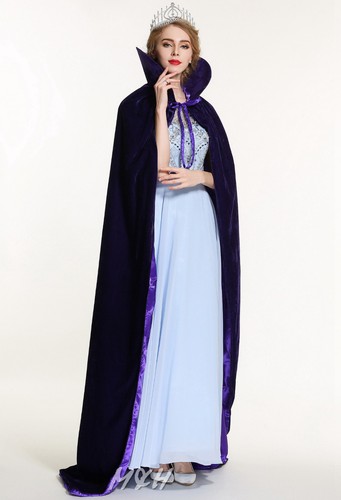 Velvet Cloak Cape 71/" Satin High Collar Pageant Party Costumes Coat Multi-Color