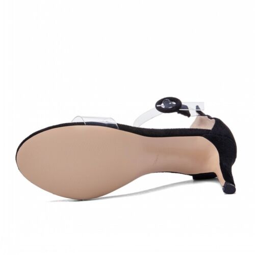 Details about   Women Open Toe Clear Transparent Party Pumps Mid Heel Sandal Shoes 43/4/45/46 D 