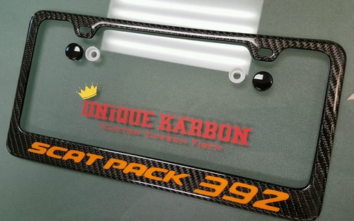 Unique-Karbon Carbon Fiber License Plate Frame Scat Pack Rt Dodge Challenger srt
