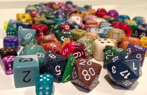 8 Chessex -Assortment-Free Ship! 3//4 Pound-O-Dice 4 20 sided dice 6 10 12