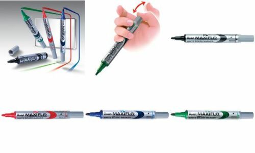 Pentel Whiteboard Marker Maxiflo schwarz abwischbar 2mm feine Rundspitze Pen 