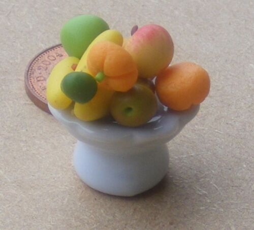 1:12 Scale 6 Pieces Of Fruit In Ceramic Dish Tumdee Dolls House Accessory W9f