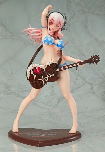 Anime Super Sonico Chocolate & Guitar Bikini Ver PVC Figure New No Box 25cm 