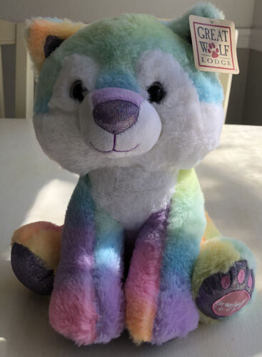 Fiesta Great Wolf Lodge Rainbow Teddy Bear Plush Stuffed Animal Toy 11” New Tags