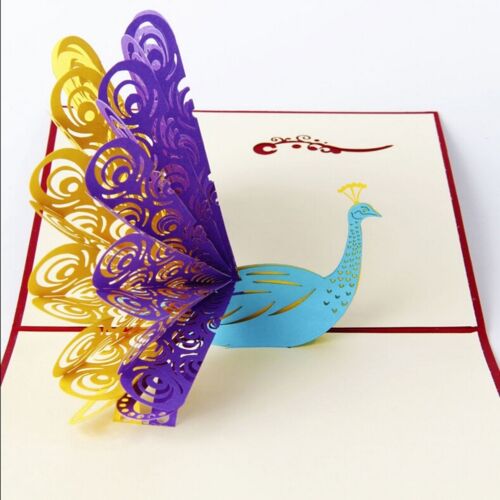 3D Pop Up Greeting Card Birthday Party Anniversary Wedding Decor Blessing Cards 