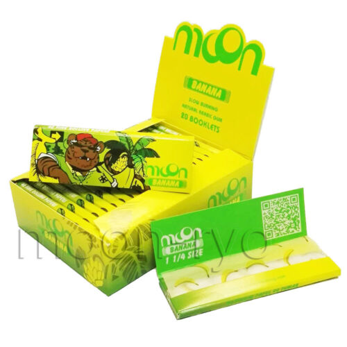 MOON Mint Flavor Hemp Rolling Papers 77*45mm 5 Booklets＝200 leaves smoking