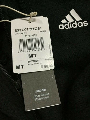Adidas Mens Essential Cotton 3 Stripe Full Zip Hoodie /& Pants Track Suit