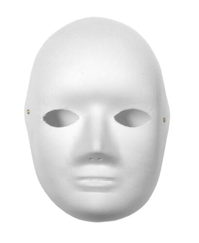 Plain White Cane Fibre Face Mask Biodegradable Fancy Dress Paper Mache Lot 7073