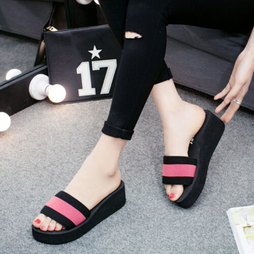 New Women Summer Wedge Platform Flip Flops Sandals Shoes Slippers Fashion Casual