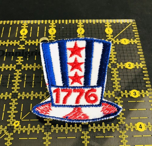 Patriotic Top Hat Red Whit Blue 1776 Patch USA Patch Embroidered New
