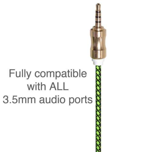 3.5mm Male Braided Stereo Audio Auxiliary AUX Cable Cord For Car Phone MP3-3ft