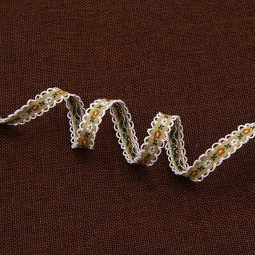 5Pcs Lace Ribbon Wrapping 10mm Single Face Grosgrain Satin Embroider Decoration