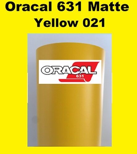 Oracal 631 Matte Yellow 021 Sign Vinyl Indoor Wall Removable 12"x 10 ft 