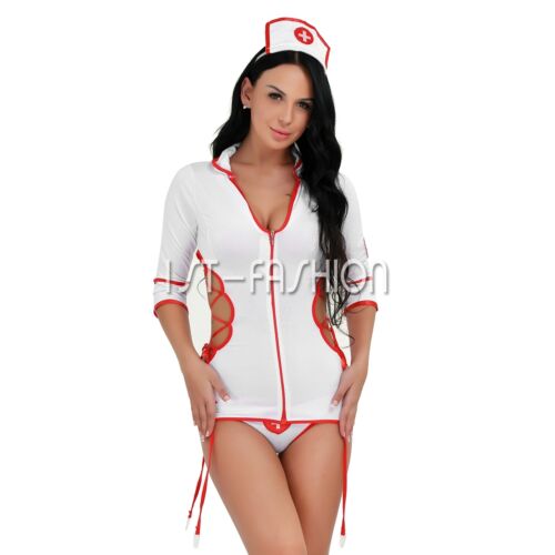 Adult Women Nurse Doctor Uniform Costume Lingerie Halloween Cosplay Fancy Dress