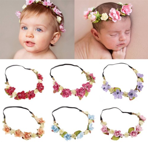 Flower Hairband Baby Kids Floral Crown Headband Wedding Girls Headwear
