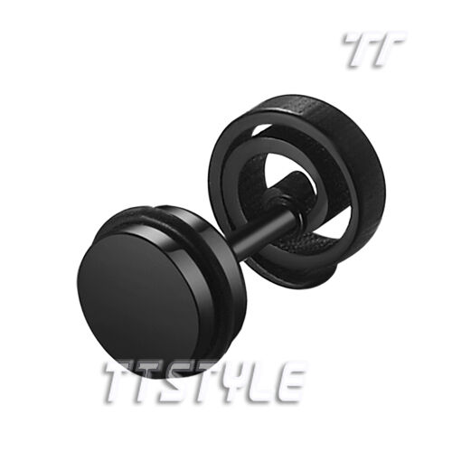 Details about  / TT 8mm Surgical Steel Swirl O-Ring Fake Ear Plug Earrings Body Choose Color BE52