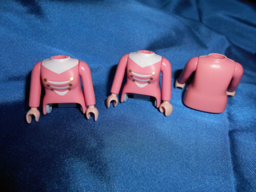Playmobil 3 x Oberkörper rosa mit Arme gebogen Frau Inlet Puppenhaus top